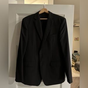 Calvin Klein 42R black wool suit jacket